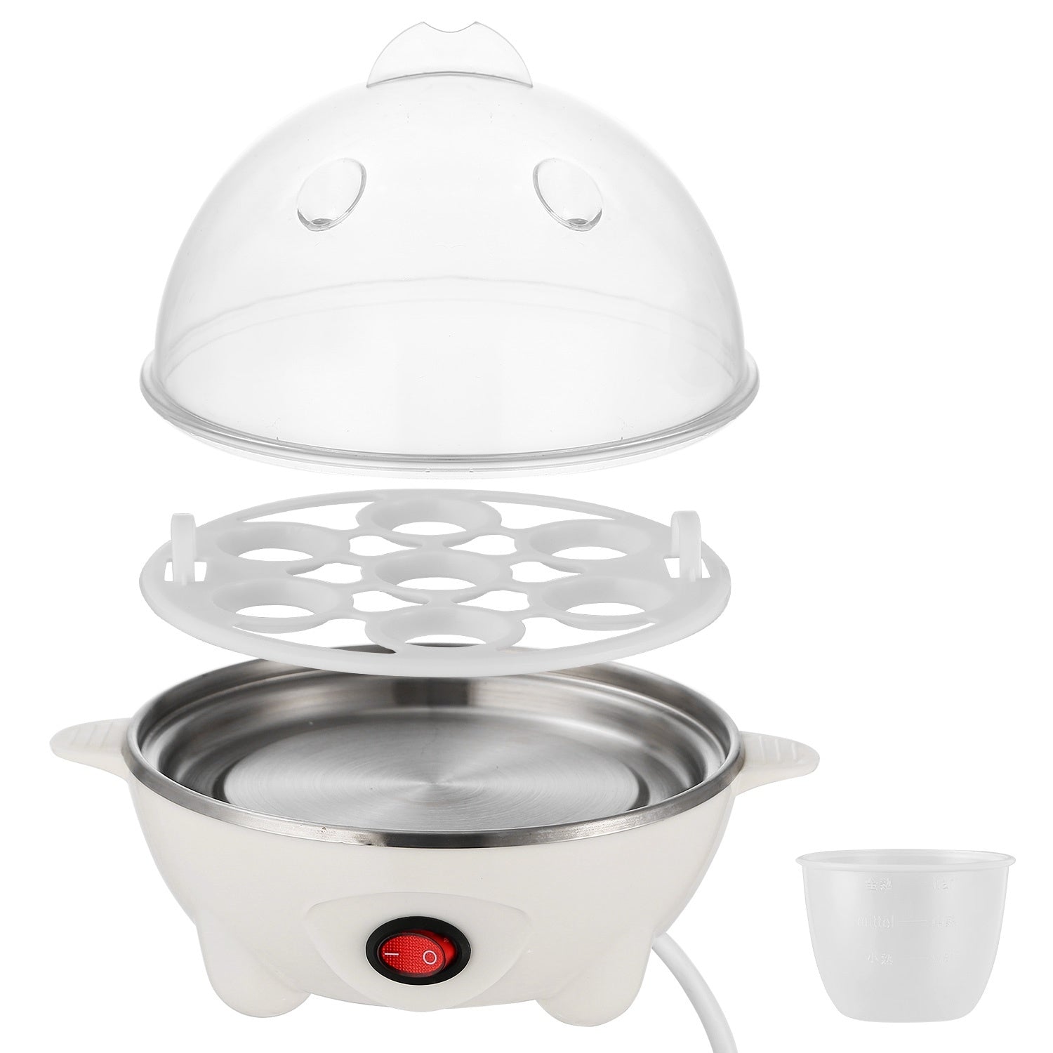 1Pc Electric Egg Cooker 7-Capacity Hard-Boiled Egg Maker With Auto-Off Measuring Cup For Hard Boiled Steamed Vegetables Seafood Dumplings