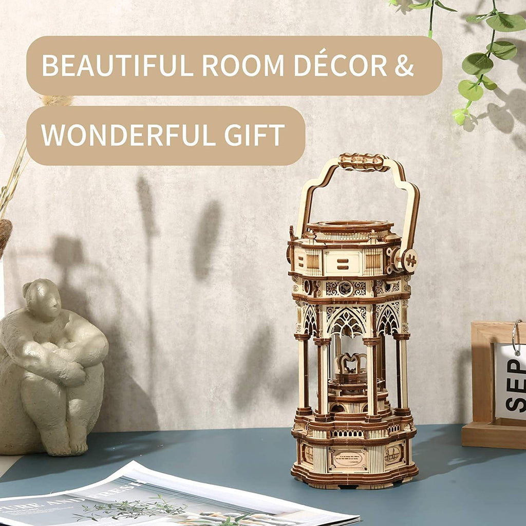 Robotime Rokr 3D Wooden Puzzles DIY Musical Box Building Kit Mechanical Models To Build - Victorian Lantern