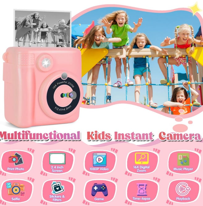 Children's Polaroid Camera, Will Spit Photos Of Children's Camera, Parent-child Interaction Gods, Mini Portable, Birthday Holiday Gift First Choice