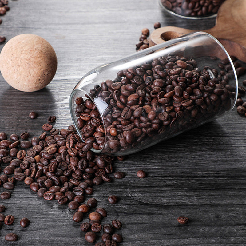 1 SET Storage Ball Jar, Glass Tea Jar, Minimalist Cork Jar, Sealed Candy Jar, Storage Jar, Coffee Jar, Dry Food Storage Jar, Coffee Storage Container