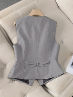 Fashionable All-match Slim Fit Sleeveless Waistcoat Vest Women