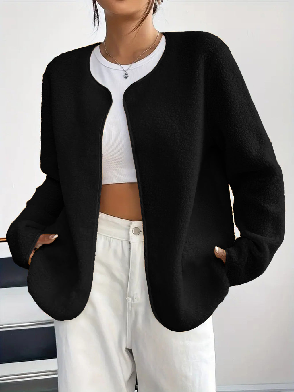 Fashion Casual Solid Color Women's Cardigan Short Jacket