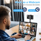 1Pc 5K 75MP Digital Camera For Photography Anti Shake WiFi Vlogging Video Camera With 9 Shooting Modes 18X Zoom Fill Light Webcam Function 2 Batteries 32G MMC Card 180Degree Flip IPS Screen