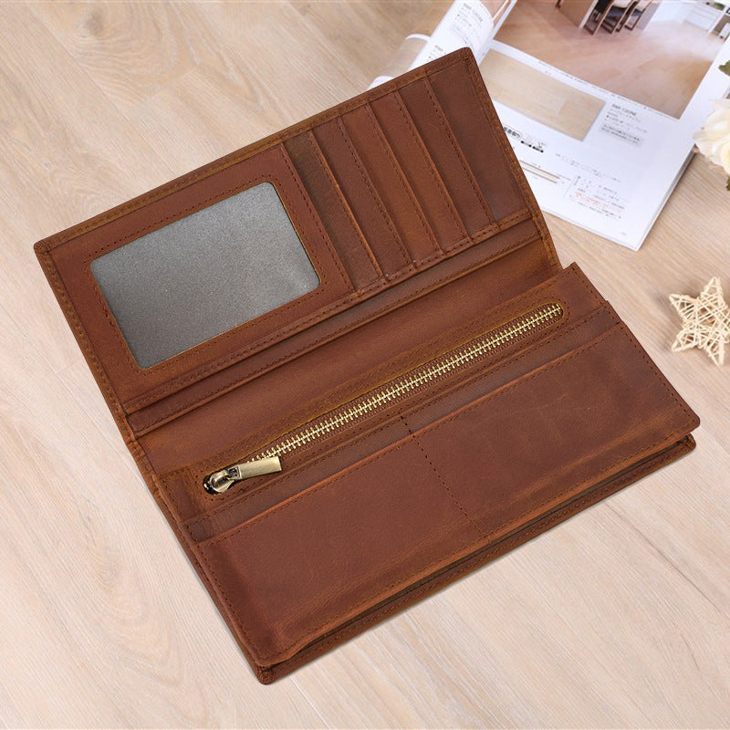 Off Crazy Horse Leather Men's Vintage Leather Wallet