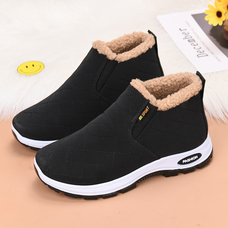Women's Velvet Thermal Booties Flat Heel