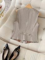 Fashionable All-match Slim Fit Sleeveless Waistcoat Vest Women