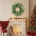 Christmas Cedar Wreath Full Luxe Greenery Holiday Door Festive Pinecone & Berry Accent FBA Shipment - The Premium