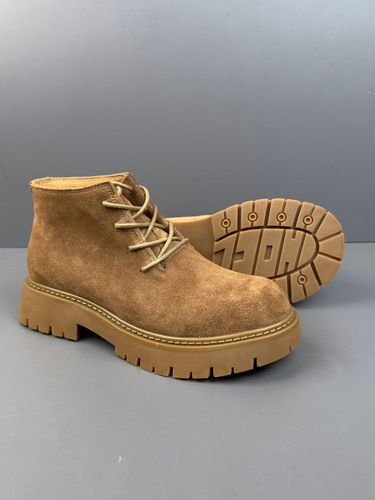 New Genuine Leather Suede Retro Casual British Men's Ankle Boots