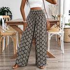 Women's High Waist Printed Casual Wide Leg Pants