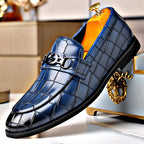 Embossed Pedal Horsebit Buckle Business Casual Youth Shoes