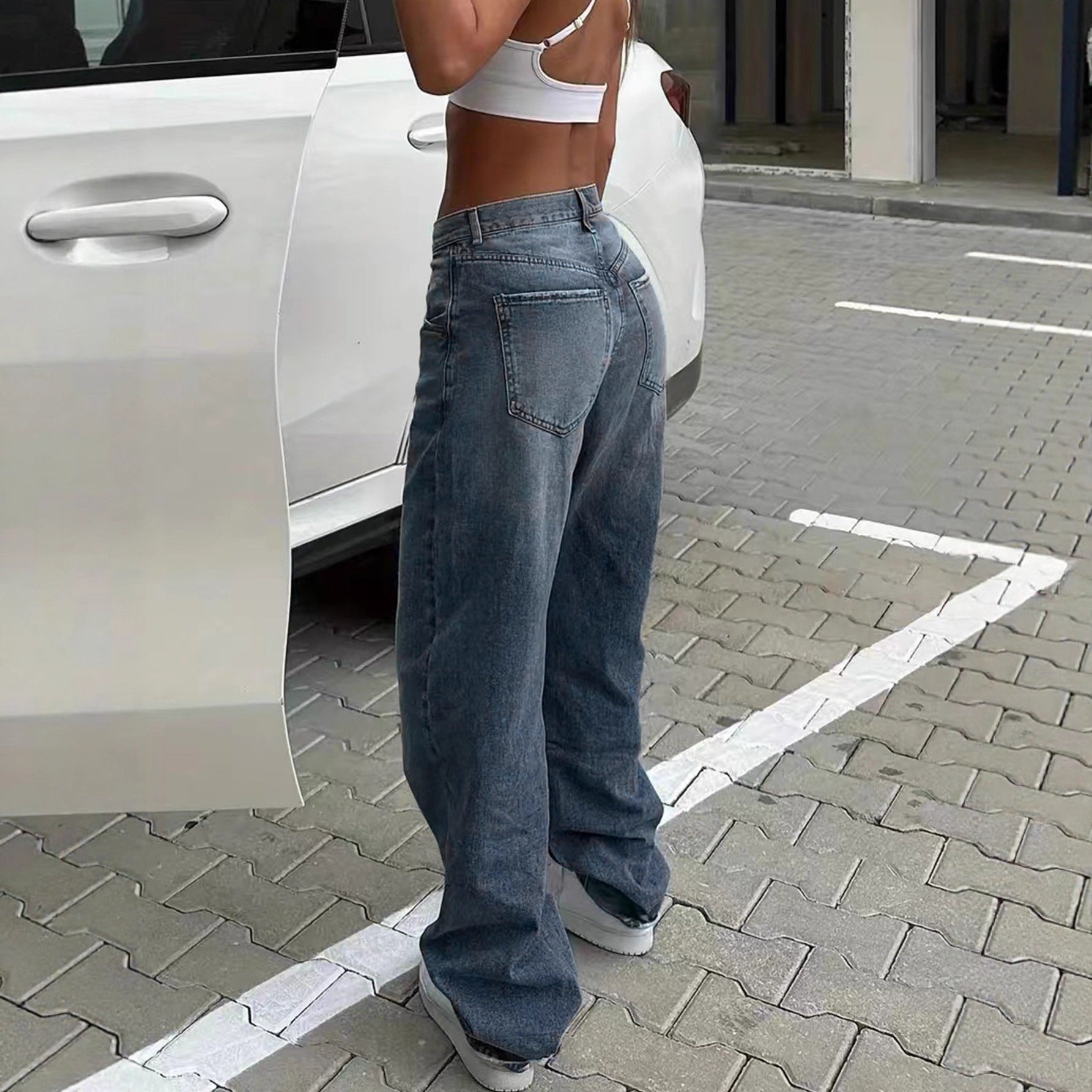 Casual Fashion All-matching Women's Straight Jeans