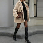 Women's Imitation Fur Thick Coat Solid Color Loose Casual
