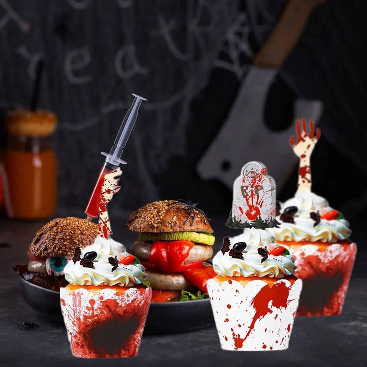 48 Pcs Halloween Cupcake Toppers - The Premium