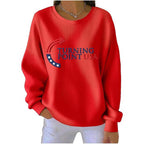 Trendy Women's Round Neck Pullover Sweatshirt
