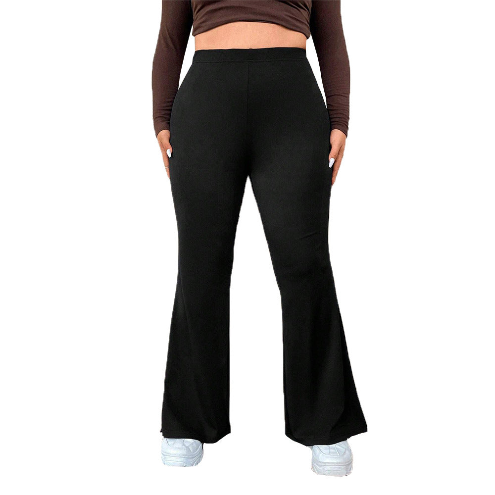 Simple Commuter Style Slim Fit Wide-leg Pants