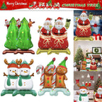 8 Packs Christmas Mylar Balloons With Base Balloon Xmas Tree Santa Snowman 3D Foil Balloons Standing Balloon Decorations For Christmas Birthday Winter Party Decor
