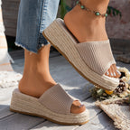 Women's Roman Style Rattan And Straw Woven Sandals