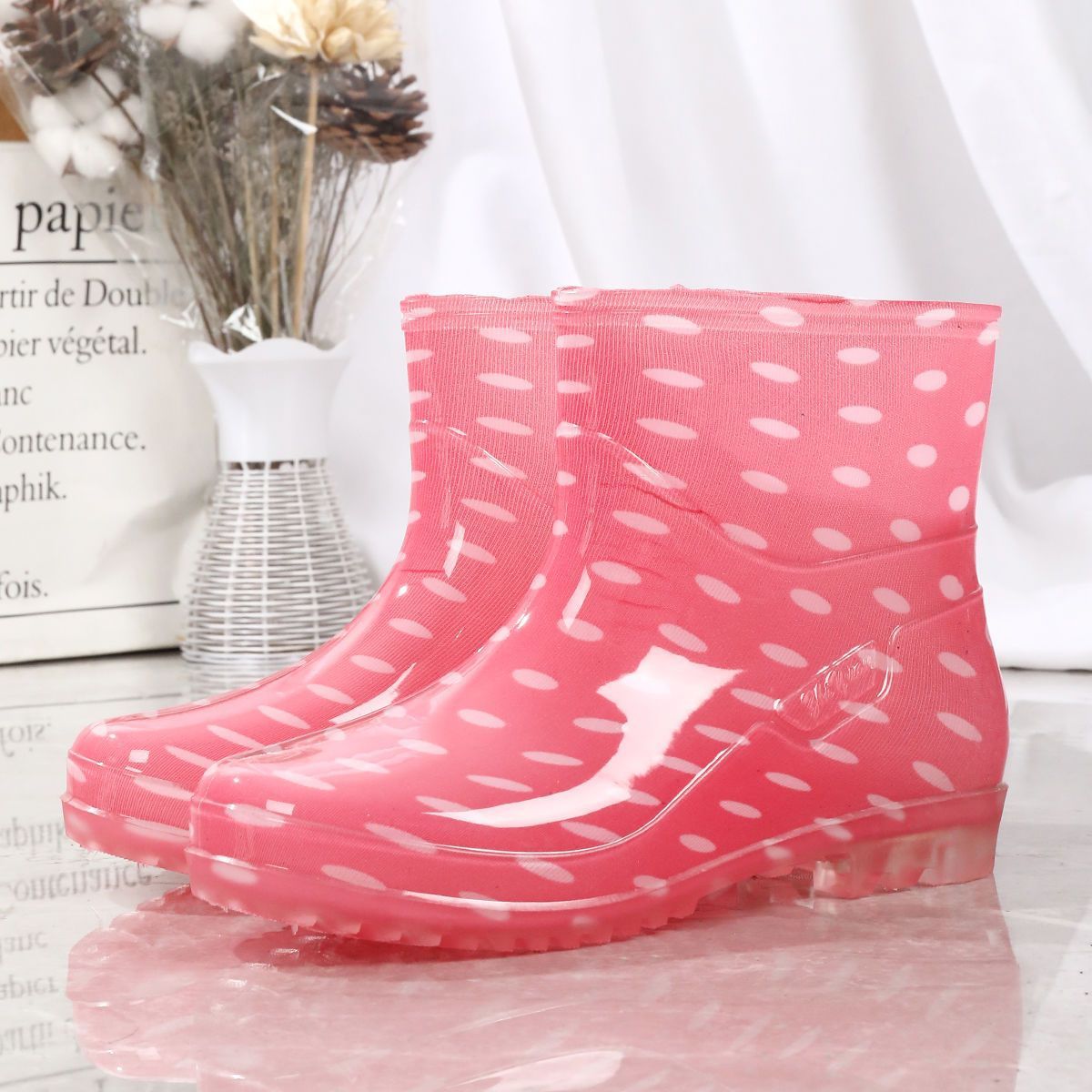 Four Seasons Fashion Rain Boots Women's Short Low-top Adult Waterproof Non-slip Water