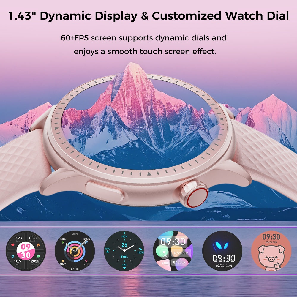 Round Screen Smartwatch, 1.43in HD 3ATM Waterproof, Equipped With Heart Rate Detection, Sleep Monitoring, And Step Tracking,100 Sports Modes Movement Monitor Holiday Gifts Fashion Watches