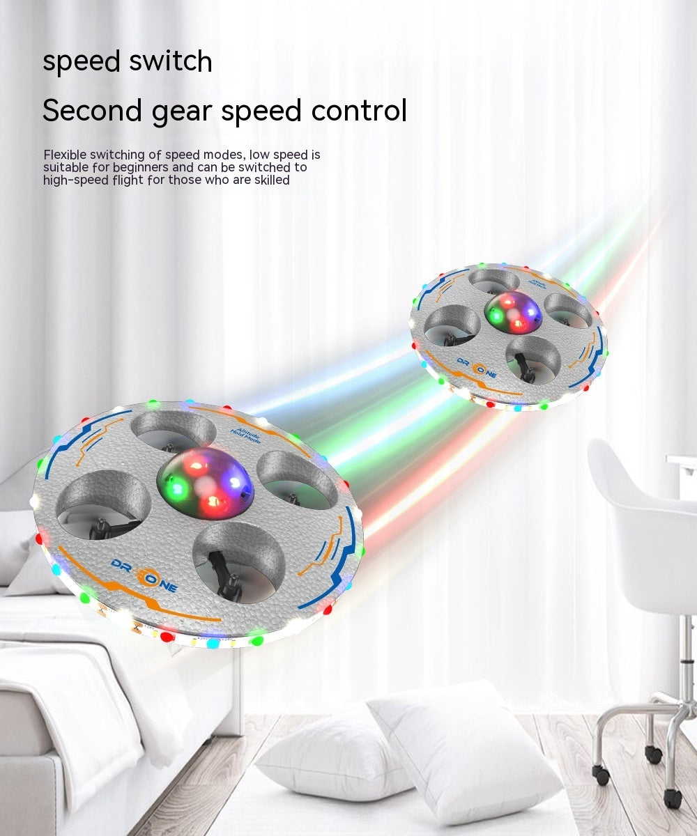 Remote Control Flying Saucer Drop-resistant Luminous Children UAV Toy
