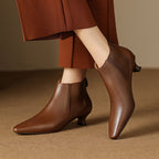Pointed Toe Kitten Heels Female Commute Style Low Heel Boots