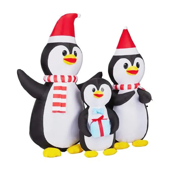 6FT Lighted Christmas Inflatable Decoration, Inflatable Penguin Family, Funny Blow Up Yard Decorations With Built-in LED Lights For Holiday Party Front Yard Lawn Garden Decor - The Premium