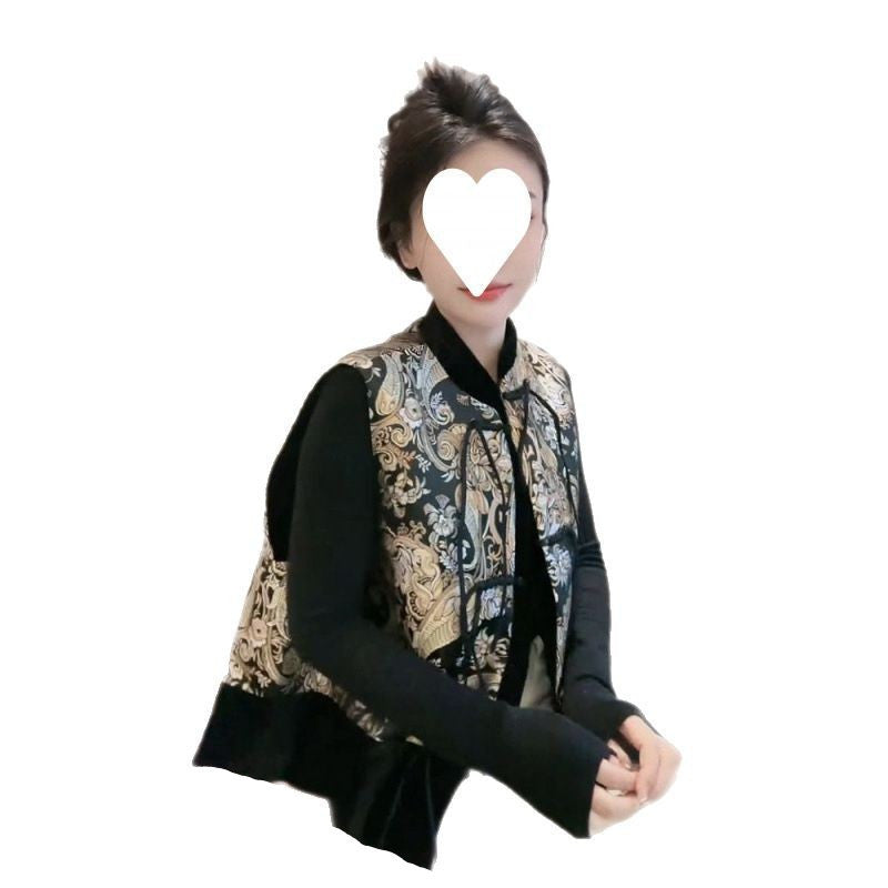 Fashion Tang Suit Retro Top Ethnic Style New Chinese Style Vest