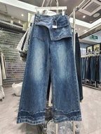 Retro Distressed Design Straight Jeans