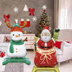 8 Pcs Inflatable Christmas Balloons Santa Claus Snowman Christmas Tree Designed Standing Balloons New Year Party Foil Balloons For Indoor And Outdoor Perfect Xmas Party Decorations Party Photo Prop - The Premium