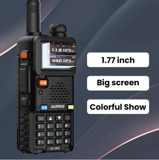 BAOFENG UV-5RH 10w GMRS Ham Radio With Long Range Walkie Talkies, Multifunctional Use, USB-C Charging, 999 Channels, Colorful LCD Display, Audio Produces