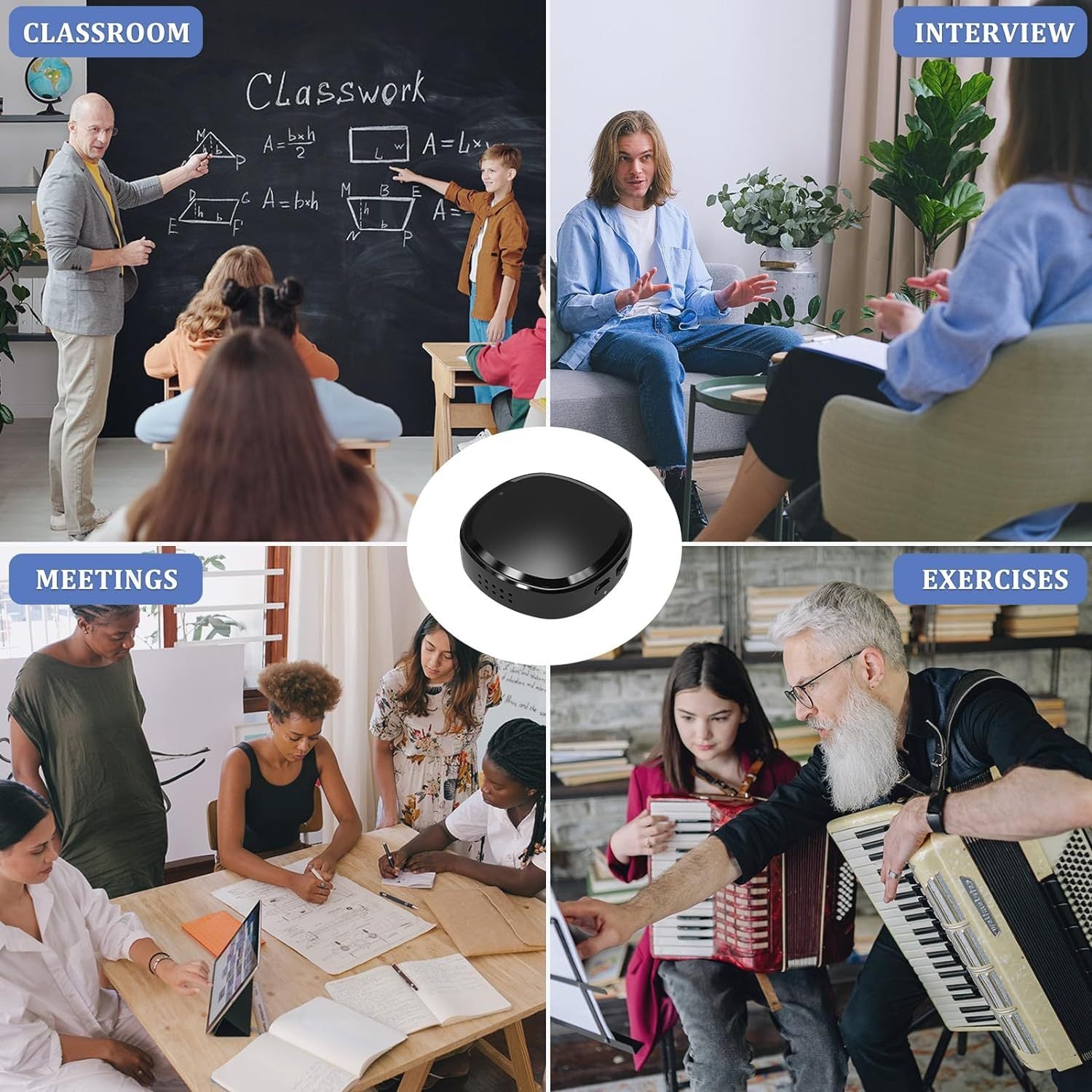 64GB Digital Voice Recorder Voice Activated Recorder For Lectures Meetings, 3-in-1 Portable Audio Recorder Magnetic Tape Recorder Recording Device With Speaker Instant Playback And Headphone Playback