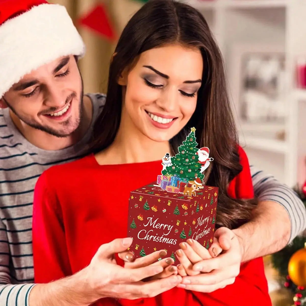 Christmas Money Box For Cash Gift Pull Surprise Money Gift Boxes For Cash With Pull Out Surprise Merry Christmas Box Holder Unique DIY Roll Ideas Cash Holder For Xmas Parties Favors Birthday Lovers - The Premium