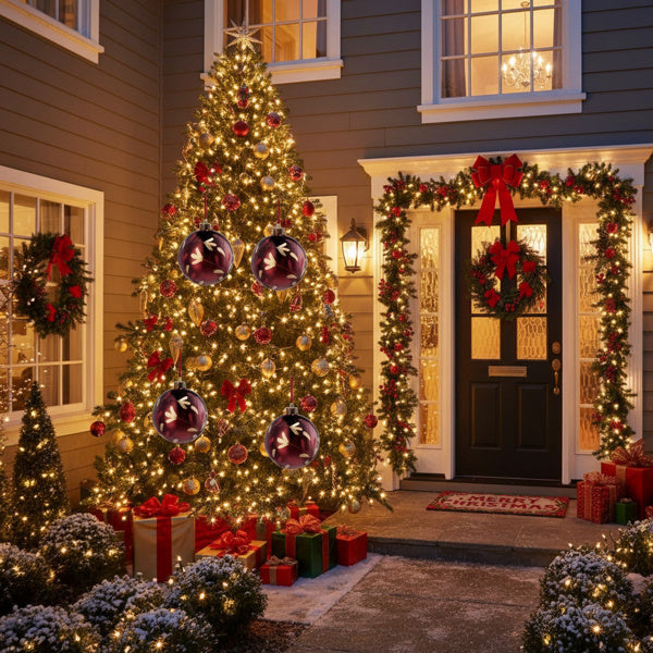 4PCS Set Christmas Glass Ball Ornaments Hanging Tree Decorations Shiny Holiday Party Decor Xmas Tree Decorations FBA Shipment - The Premium