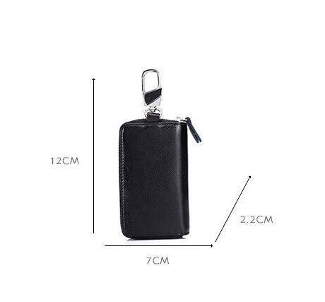 Multifunctional zipper leather key case