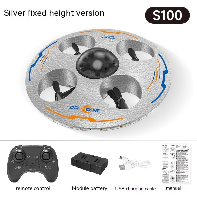 Remote Control Flying Saucer Drop-resistant Luminous Children UAV Toy