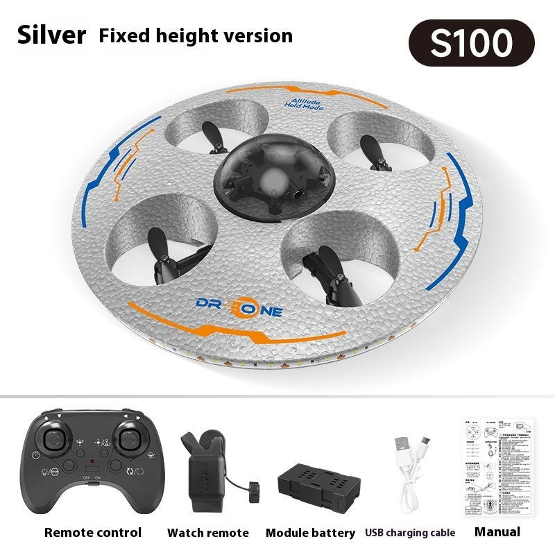 Remote Control Flying Saucer Drop-resistant Luminous Children UAV Toy