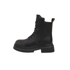 Retro Genuine Leather Martin Boots Women Korean Version Thick Sole