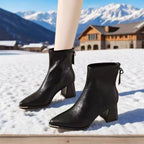 Pointed Toe Simple Fashion Chunky Heel Comfortable Retro All-matching Women's Boots