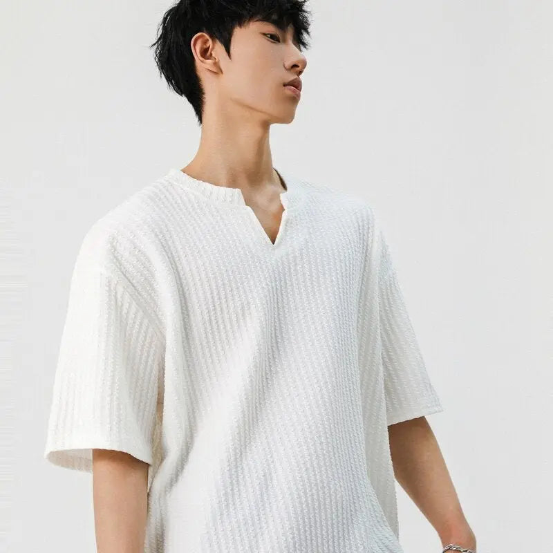 American V-neck Short Sleeve Men's Casual Versatile - The Premium