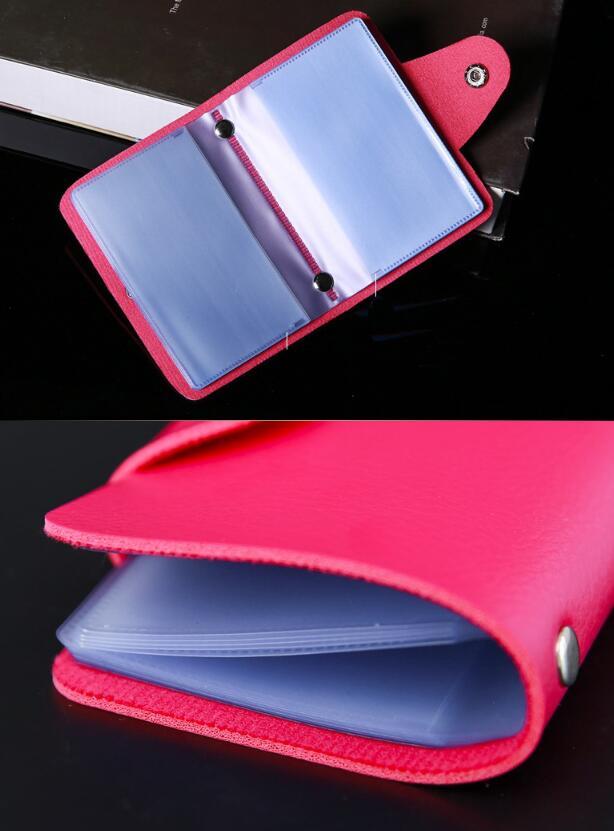 24 slots Fashion PU Leather Business Card Holder Organizer