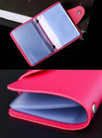 24 slots Fashion PU Leather Business Card Holder Organizer