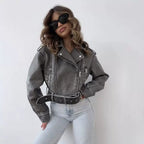Retro Spring And Autumn Fashion New Versatile Leather Jacket