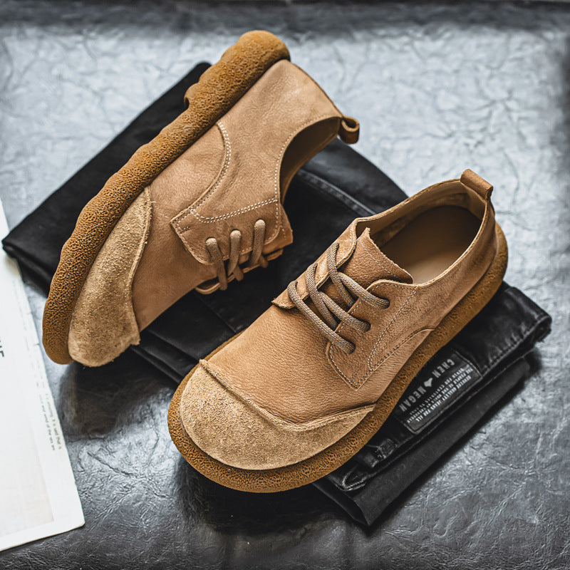 Casual Lace Up All Inclusive Birkenstock Men's Versatile Vintage Casual Leather Shoes