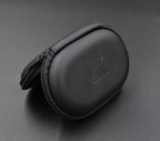 Earphone Oval Portable Leather Storage Bag