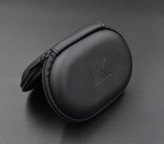 Earphone Oval Portable Leather Storage Bag