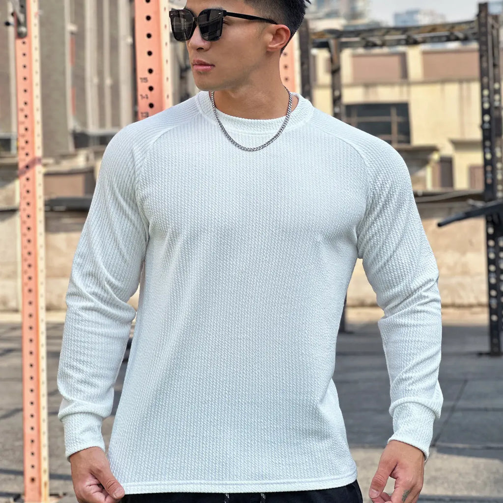 Men's Crew Neck Casual Plus Size Pullover Long Sleeve - The Premium
