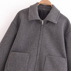 Fashion Simple And Versatile Pocket Shirt-collar Short Jacket