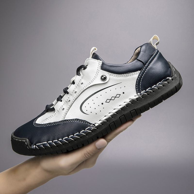 University Style Good-looking Outer Wear Handmade Stitching Casual Leather Shoes