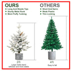 2,3,4,5,6ft PE PVC Decorated Flocking Basin Tree Artificial Christmas Tree - The Premium