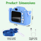 Pink-Blue Options -- 1Pc Dinosaur Kids Selfie Camera Cartoon Camera 48MP 1080P HD Digital Camera With Cartoon Case Card Reader 32G MMC Card For Boys Girls Above Aged 6 Years Old